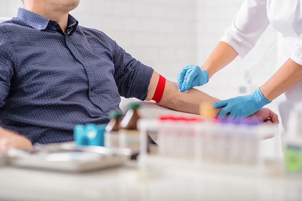 what-to-expect prepping a man to draw blood